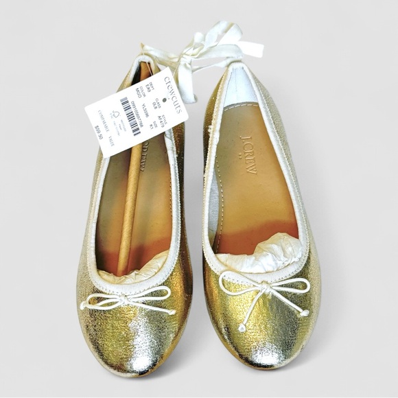 J. Crew Other - J.Crew Crewcuts Girls Metallic Gold Ballet Flats – Size 1 NWT (Kitten Boo-Boo 👹)